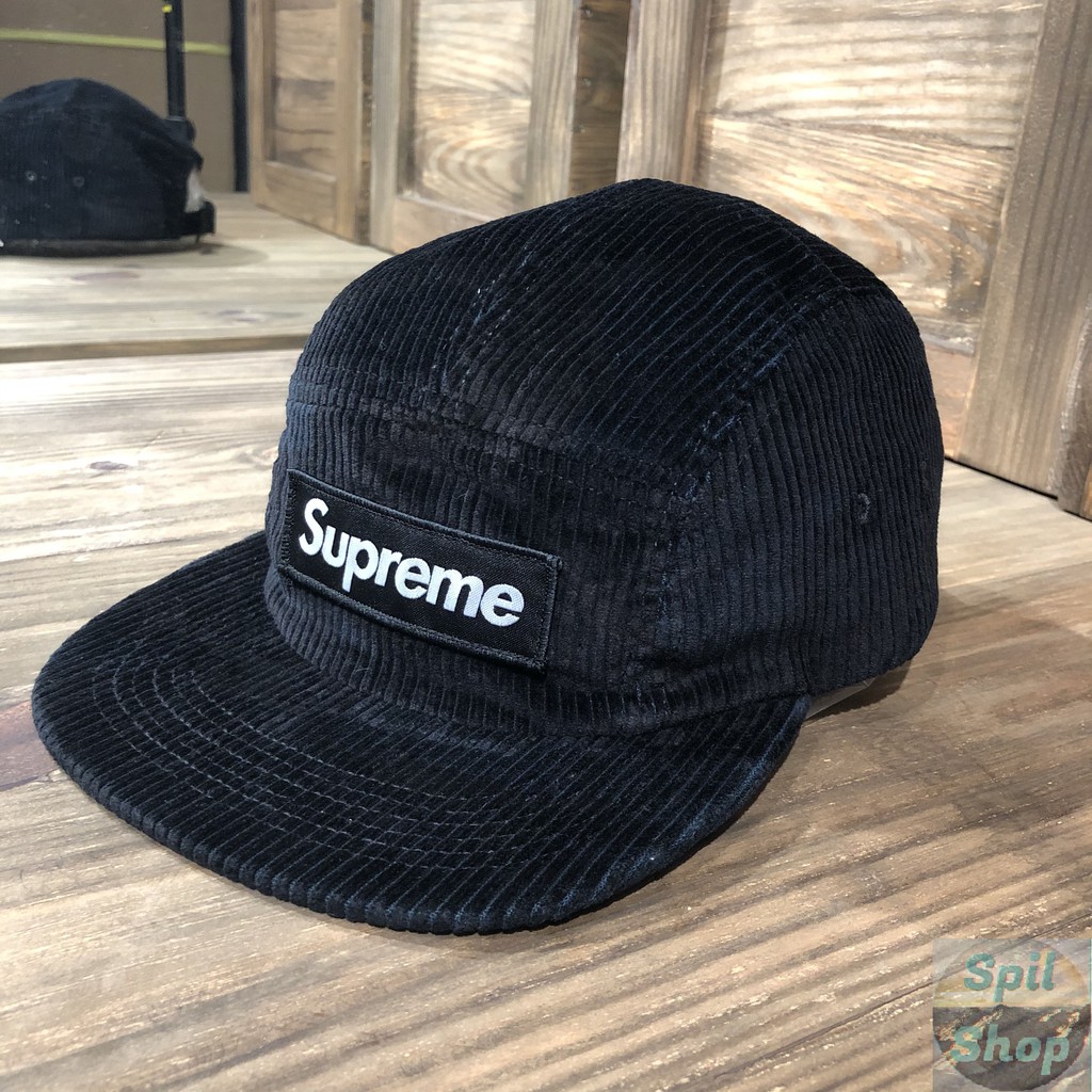 【Spil_shop】現貨 Supreme Camo Corduroy Camp Cap 燈芯絨 五分割帽 box