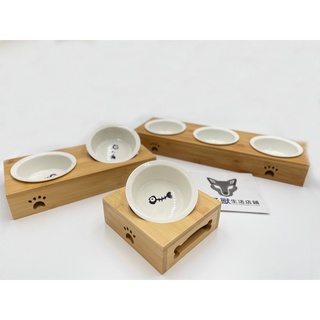 寵物碗 實木寵物餐桌(附碗) 飼料碗 【小怪獸生活店鋪】