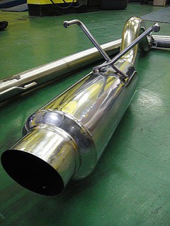 六代喜美K8 全白鐵64mm排氣管直通管路+尾段直通管 出口88mm K6可參考 {{建議渦輪車適用}}