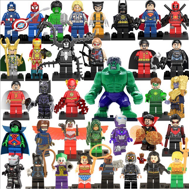 現貨 35隻 積木 超級英雄 浩克 閃電俠 美國隊長 奇異博士 雷神 鋼鐵人 蟻人 小丑 袋裝 非樂高 蝙蝠俠
