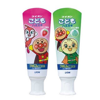 日本 【LION獅王】 兒童牙膏 麵包超人牙膏 草莓/哈密瓜 40G