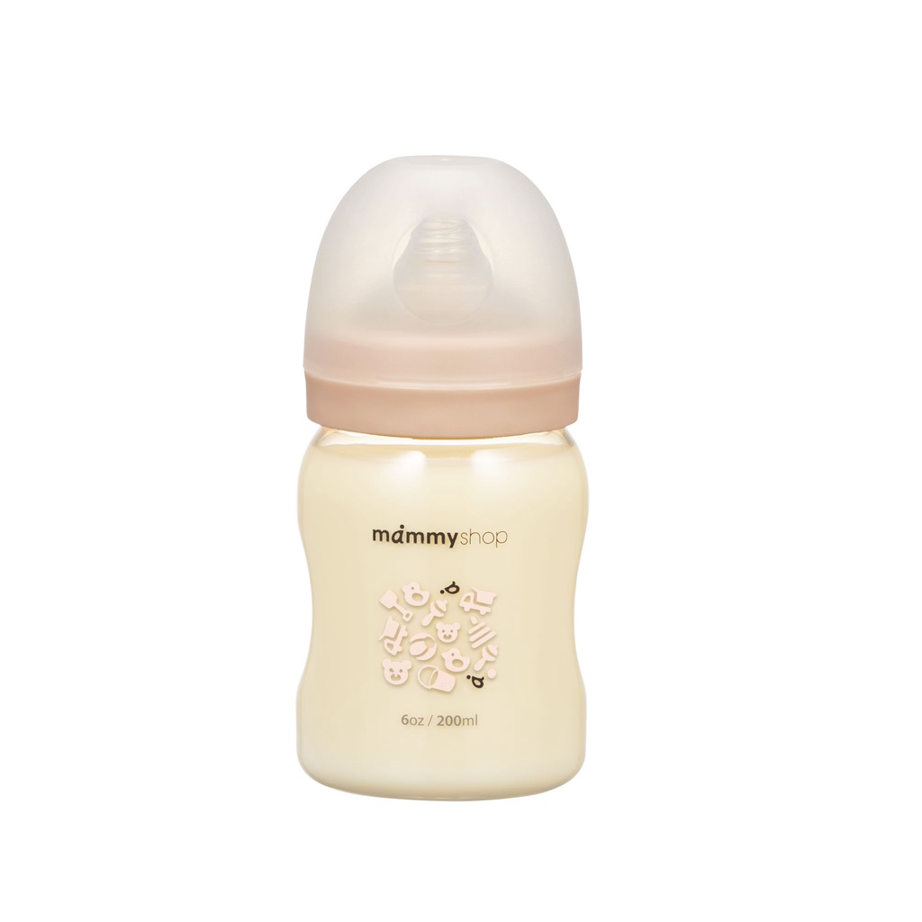 媽咪小站母感2.5PPSU奶瓶-寬口200ml（奶嘴尺寸：十字M）