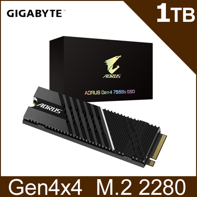 免運 技嘉 AORUS 7000s 1TB Gen4x4 PCIe SSD固態硬碟 (GP-AG70S1TB)