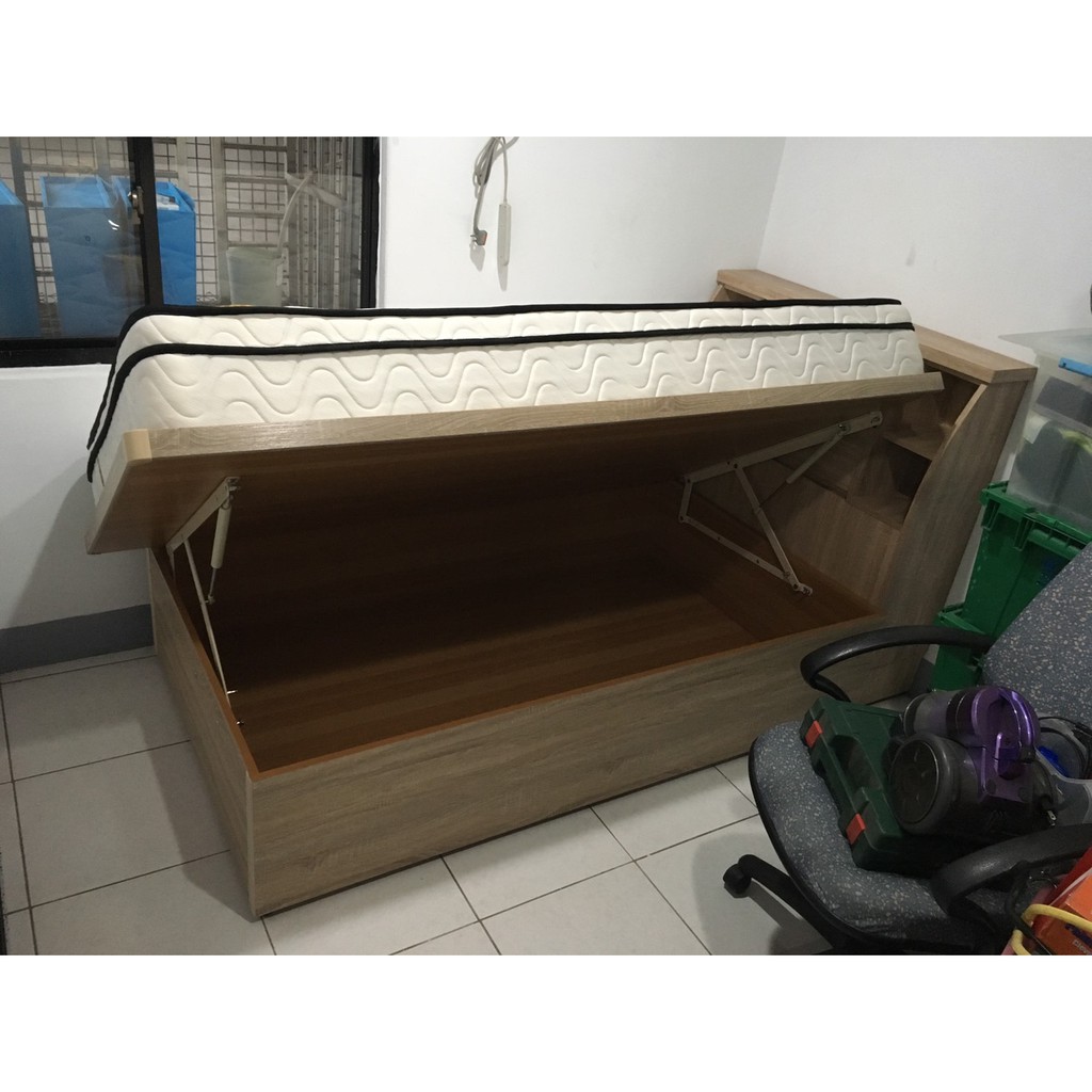 德一家具 訂製加高 單人加大3 5尺加高後掀 側掀床木心板附安全裝置7色可選雙北桃園都會區免運床底床架