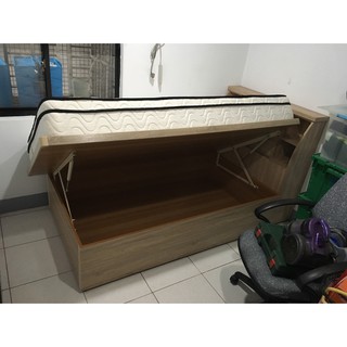 ☆德一傢俱☆訂製加高~單人加大3.5尺加高後掀/側掀床 6分木心板附安全裝置 8色可選
