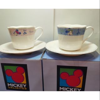 米奇米妮杯盤組 咖啡杯 台灣製造 杯子X2 盤子x2