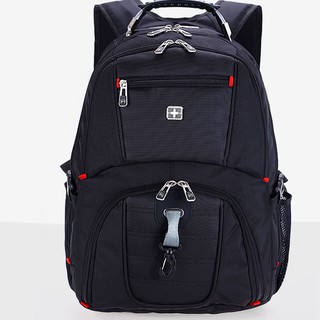 雙肩包男瑞士軍士刀商務書包休閒男士大容量旅行電腦商用背包