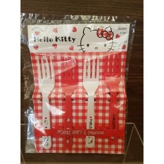 Hello Kitty 叉子（4入）日本製 食物叉 水果叉