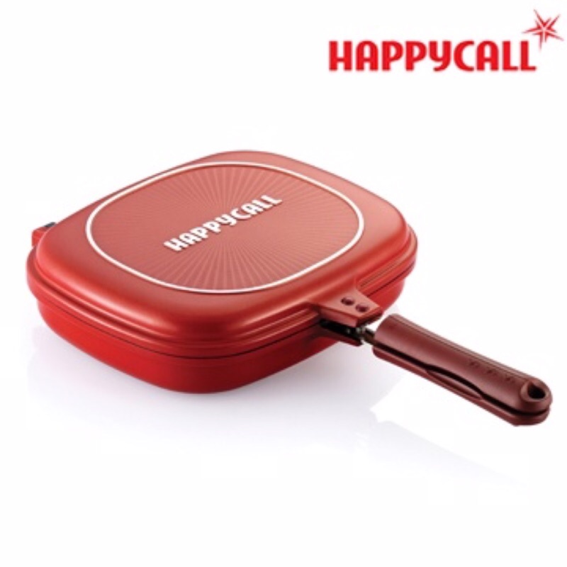 (Karen101059下標區）全新 韓國 Happycall 熱循環 陶瓷 不沾 煎烤 壓力 雙面 精品鍋 (大)