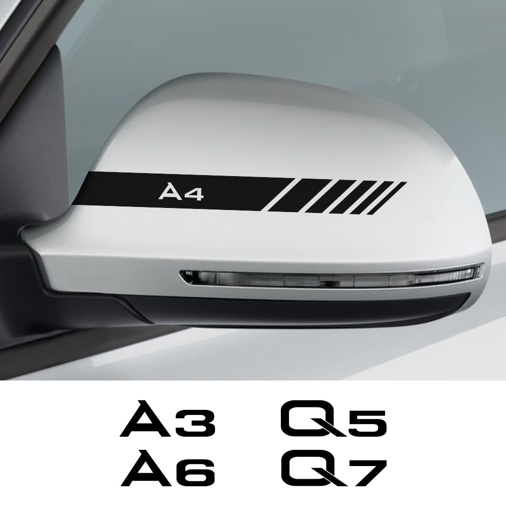 2pcs 汽車後視鏡貼紙, 適用於 Audi A3 8P 8V A4 B8 B6 A6 C6 C5 Q2 Q3 Q5 Q