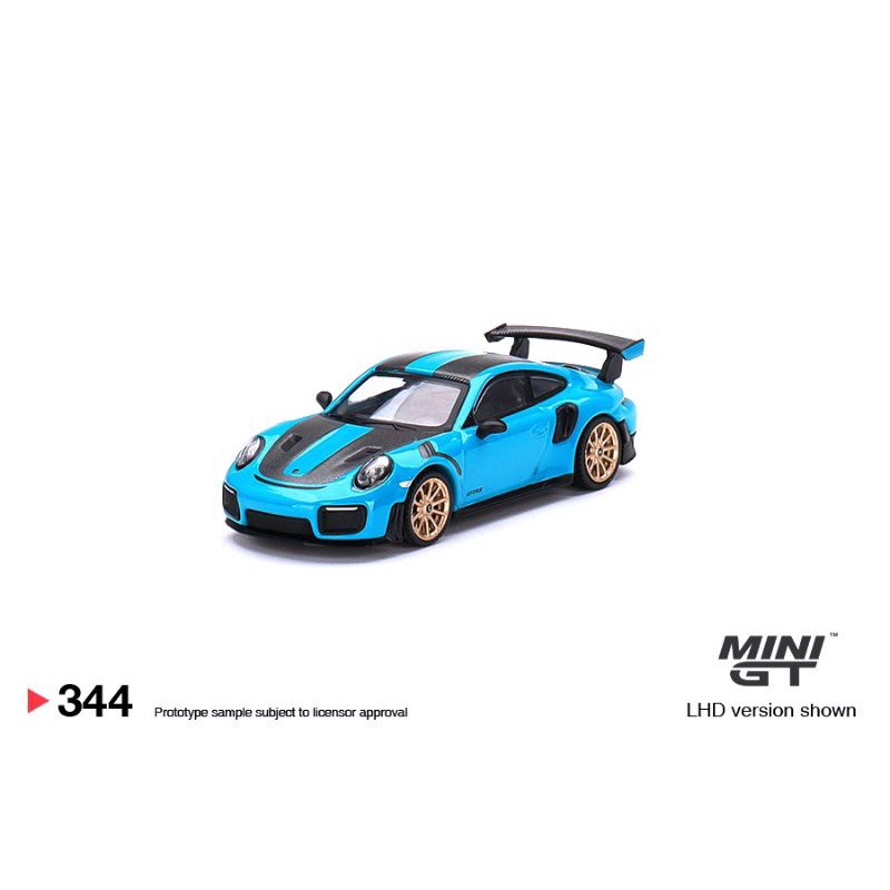 MINI GT 344 Porsche 911 GT2 RS Weissach Package Miami Blue