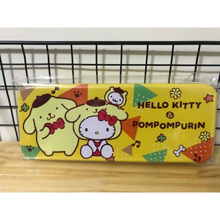 正版 三麗鷗 HELLO KITTY&POMPOMPURIN 凱蒂貓與布丁狗 鉛筆盒 收納盒 大容量 可愛 全新 現貨