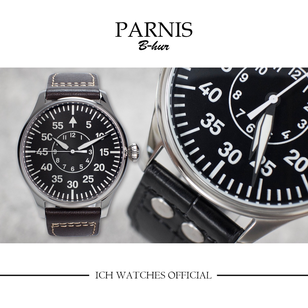 (臺灣代理商)瑞士Parnis B-HUR系列飛行錶-大飛小王子機械錶石英錶動能錶手錶男錶女錶生日禮物父親節禮物軍錶
