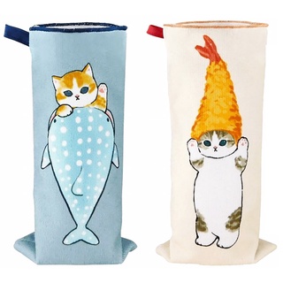 又敗家 日本TOAぢゅの插畫家炸蝦貓咪鯊魚毛巾布保冷保溫杯套53-305長約24公分可手帕mofusand東亞金屬適寶特