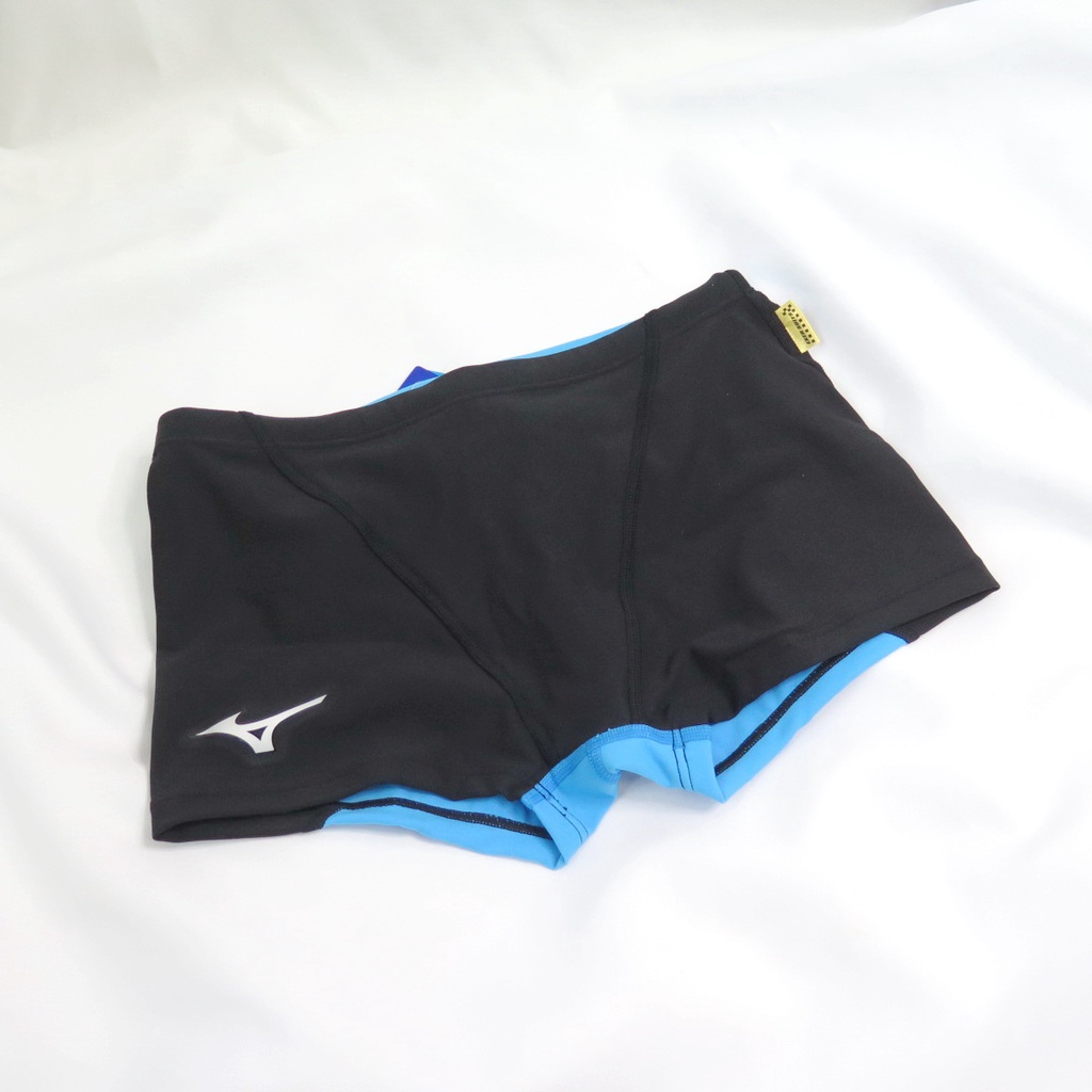 MIZUNO 男款 EXER SUITS 平口泳褲 訓練用 耐用 N2MB806192 黑X水藍【iSport商城】