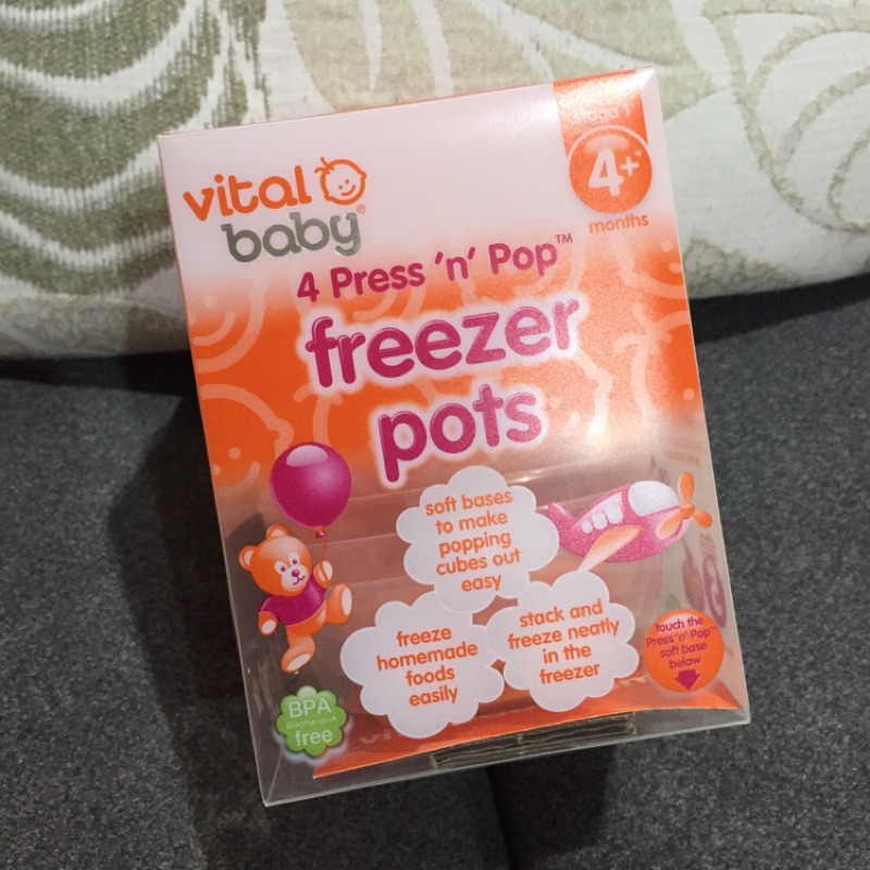 全新英國Vital Baby副食品儲存盒 90ml x4 (3oz)