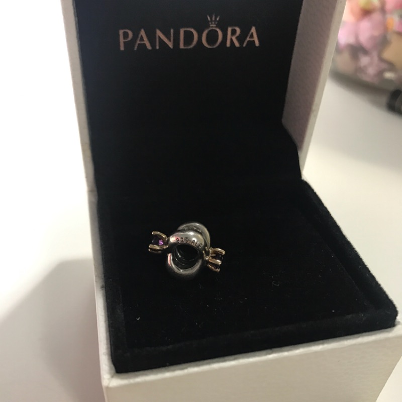 正品PANDORA 14k金雙色珠絕版紫糖➕藏愛