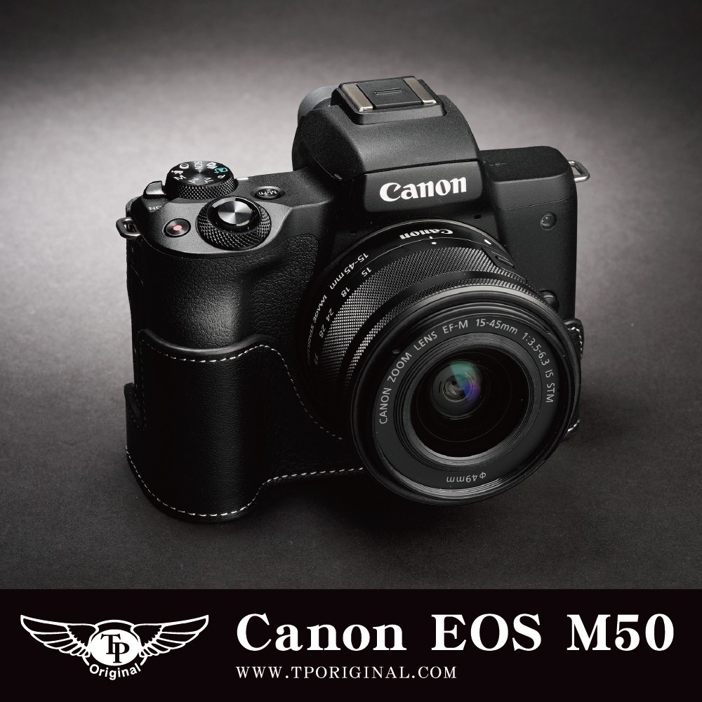 【台灣TP】適用於 Canon EOS M50 EOSM50 / EOSM50 markII 真皮底座 相機包 相機皮套