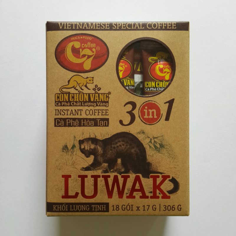 LUWAK INSTANT COFFEE 3 IN 1 三合一即溶咖啡 306g 越南 咖啡 露哇 麝香貓 KOPI