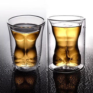 經典設計雙層酒杯 紅酒杯 威士忌酒杯 造型酒杯 猛男 美女 玫瑰花 美人魚 骷髏頭 水杯 茶杯 耐熱玻璃杯