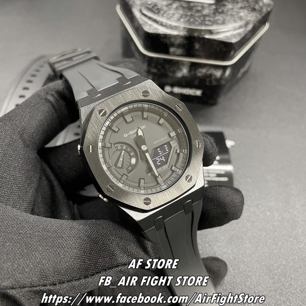 AF Store*G-SHOCK GA-2100改裝 GA-2100-1A1 六代AP款 不鏽鋼 農家橡樹 黑魂 膠帶