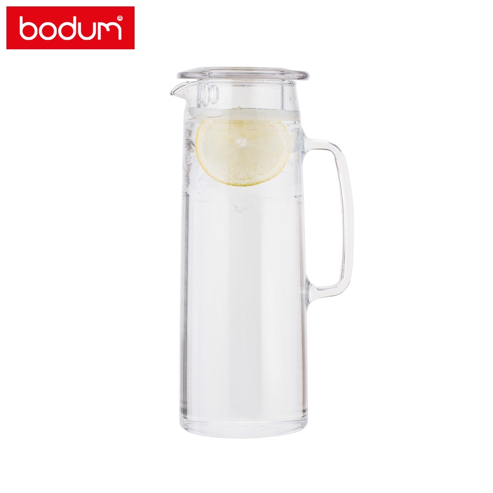 Bodum玻璃冷水瓶1200cc(透明/玫瑰金) 耐熱玻璃 水瓶 可冷藏 可使用洗碗機