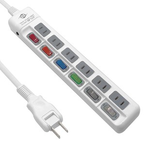 威電 CK2661 2孔6開6座 防塵滑蓋 延長線 6尺/9尺/15尺(180度任轉插頭 過載斷電) 廠商直送