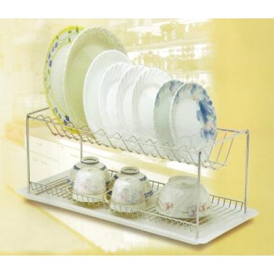 (K935)雙層碗盤架 ~ #台灣製造#304不銹鋼#雙層餐具架#碗盤置物架#廚房#附瀝水盤
