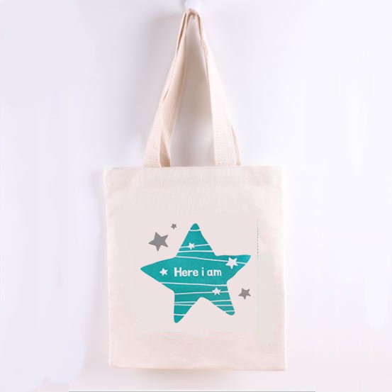 ☆十架之愛☆【全新】我在 Here i am 星星純棉帆布手提袋/購物袋/帆布包 基督福音商品