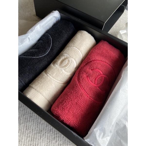 香奈兒Chanel 全新毛巾小方巾禮盒