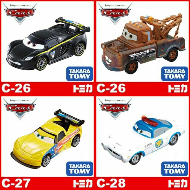 TOMICA CARS 汽車總動員 C-26 漢米爾頓 拖線 C-27 高竿 C-28 麥克飛彈 TAKARA TOMY