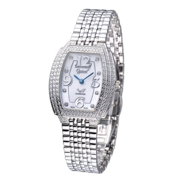 Ogival 愛其華 女 晶鑽方形白色 石英腕錶 (3872DLW) 29mm