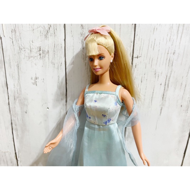 Barbie芭比絕版 芭比大人服裝藍色睡衣長禮服洋裝休閒服二手玩具娃娃衣服娃娃配件夢幻便宜出清隨便賣