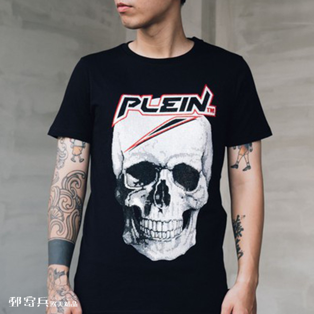 [現貨] Philipp Plein PP 青年男版 滿鑽骷顱頭LOGO短袖 4062346243738
