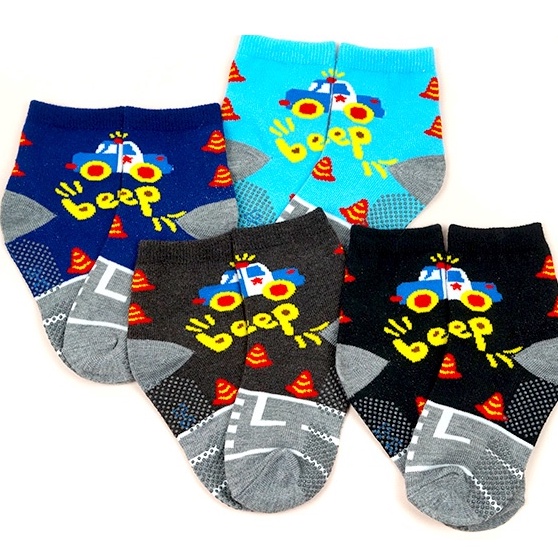 AMISS造型止滑童襪【4雙組】-Beep 警車 3-6歲(B407-55)