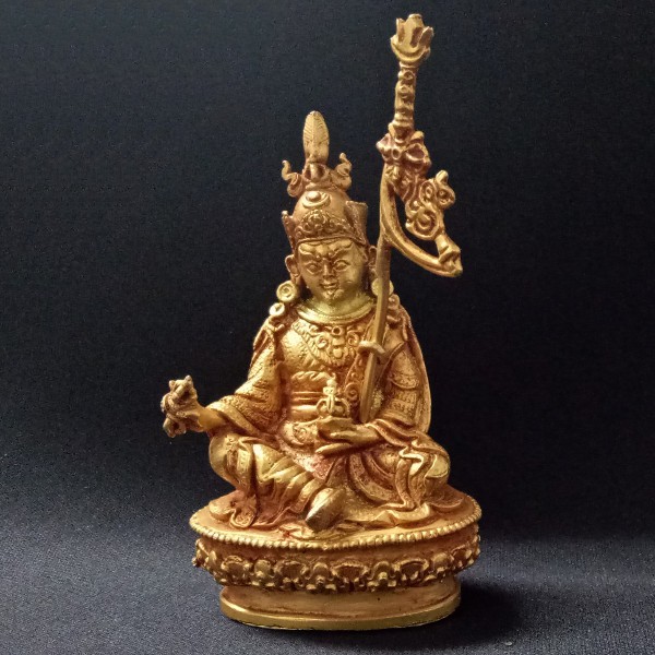 7.3公分 蓮花生大士 蓮師 尼泊爾製 純銅鎏金佛像