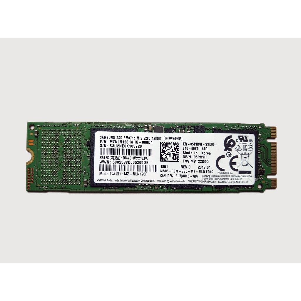 三星 Samsung PM871b 128G M.2 SATA III SSD 128GB 固態硬碟