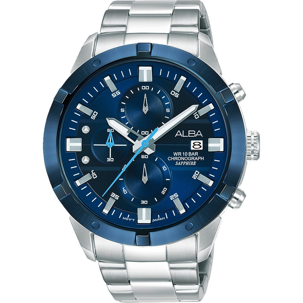 ALBA 雅柏三眼計時手錶-藍-44mm(AM3753X1)【ERICA STORE】
