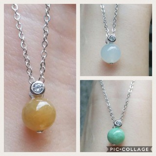 嗨，寶貝銀飾珠寶* 翡翠飾品☆925純銀 天然緬甸玉保A貨 細緻秀氣 色澤均勻 油亮 冰種白翡 蜜糖黃 蘋果綠翡翠吊墜