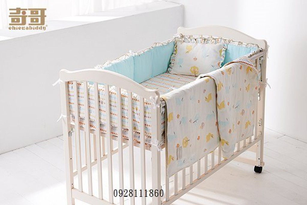 台灣製造奇哥快樂森林六層紗六件式寢具組TLC621000 (M) (L)TLC622000 嬰兒床組純棉大床中床床圍床墊