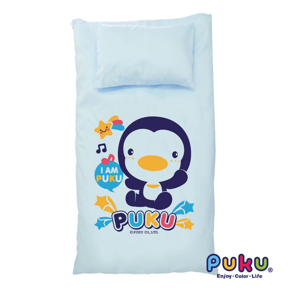 PUKU  藍色企鵝   兒童睡袋(藍色)-150*130cm  (展開)