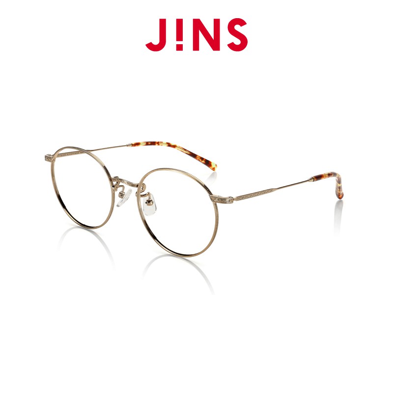 【JINS】 Classic Slim 雕花金屬細框眼鏡(ALMF16A268)銅金色