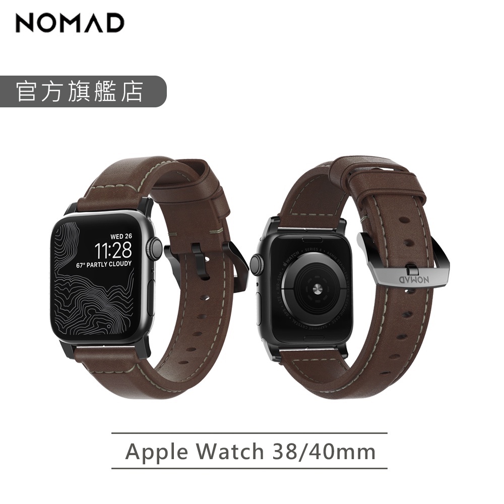 【NOMAD】美國 HORWEEN Apple Watch專用皮革錶帶-經典黑-38/40/41mm│台灣總代理