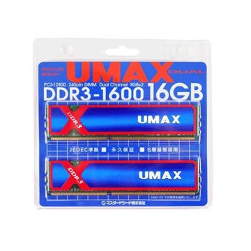 UMAX DDR3 1600 16GB(8Gx2)雙通道+散熱片
