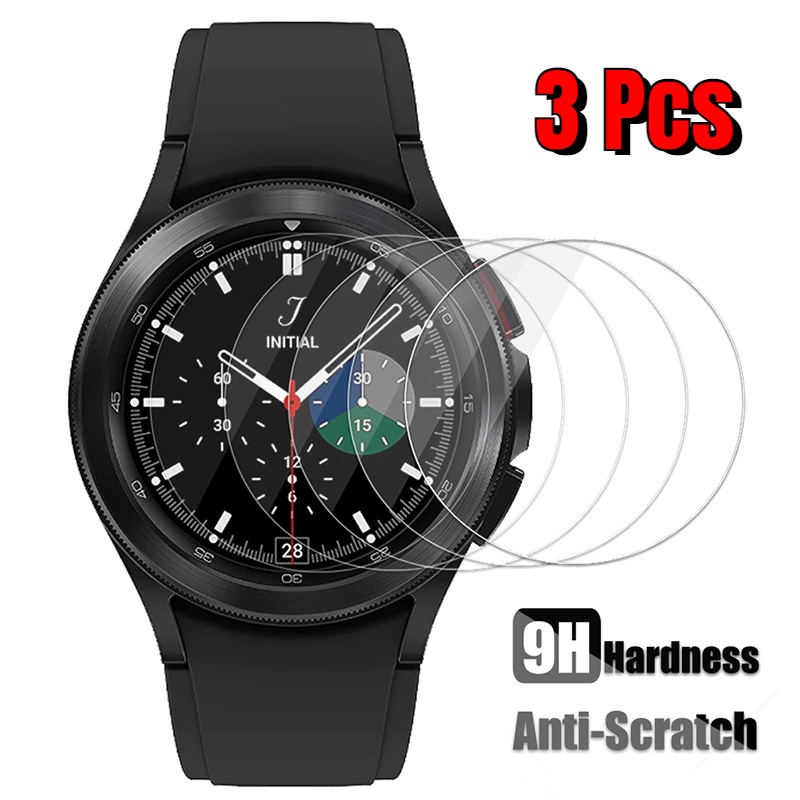[3 件] [防指紋防爆強化玻璃螢幕保護膜兼容三星 Galaxy Watch 4 / 4 Classic]