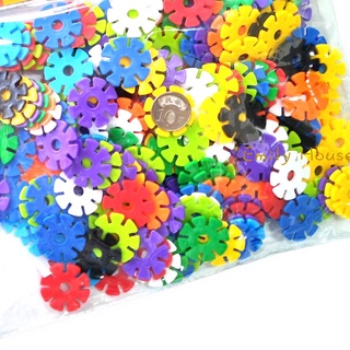 【艾蜜莉生活館】益智玩具/拼插雪花片積木/DIY雪花連線積木/塑膠雪花片/桌面組裝積木/袋裝YERL雪花片拼插積木