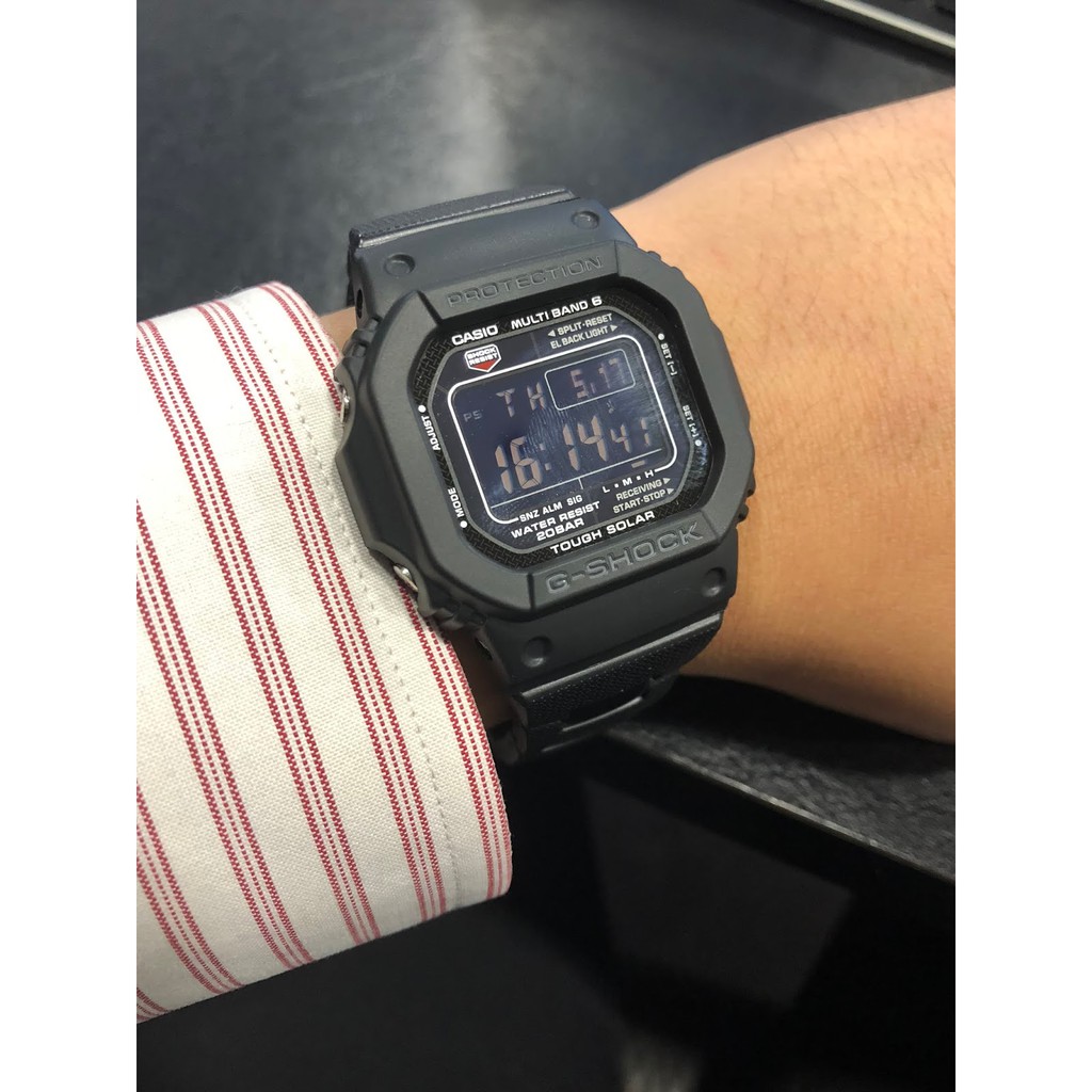 【金台鐘錶】CASIO卡西歐G-SHOCK 太陽能 防水200米 複合式錶帶 (電波錶) GW-M5610BC-1