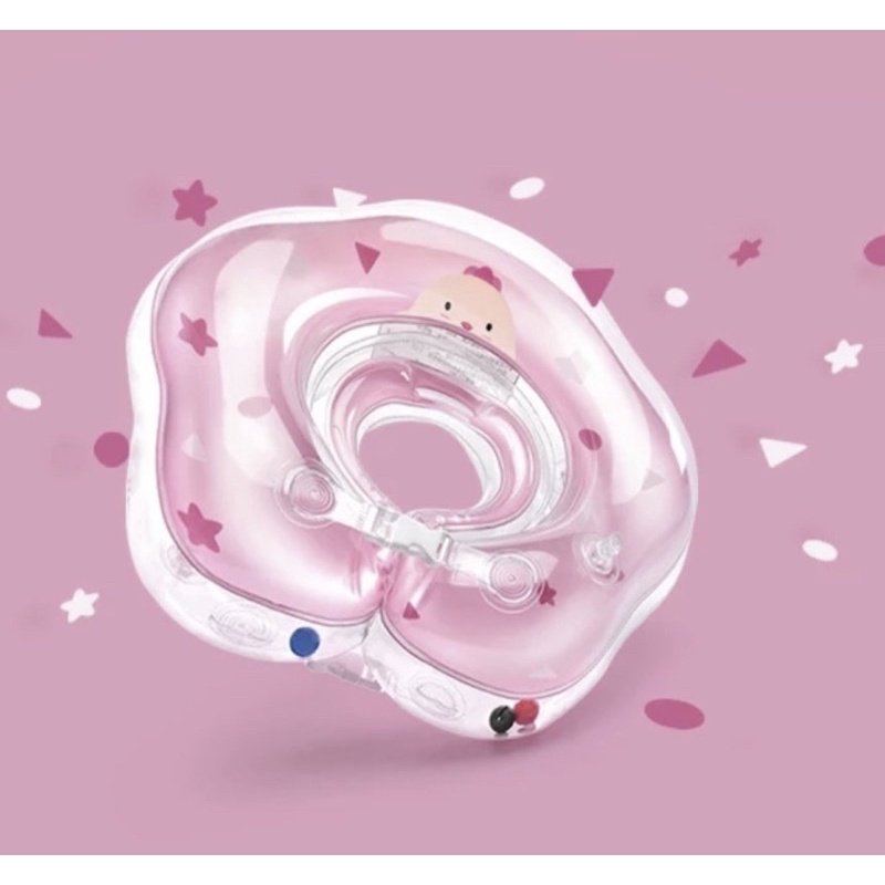 🌸芊芊小舖🌸 新生兒 嬰兒 寶寶 baby 游泳 頸圈 泳圈 雙層氣囊（適用4-12個月大）粉色 買就送泳圈打氣筒
