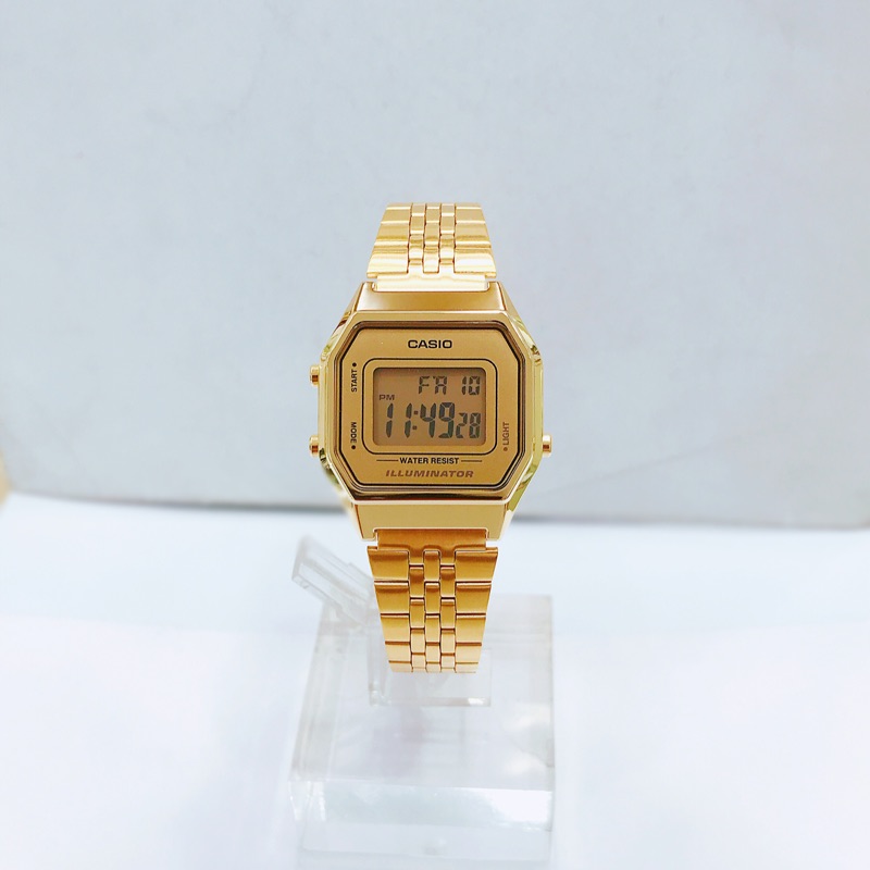 ✨ CASIO 原廠公司貨 ✨ 卡西歐 復古金不鏽鋼電子錶 防水 保固 LA680WGA-9