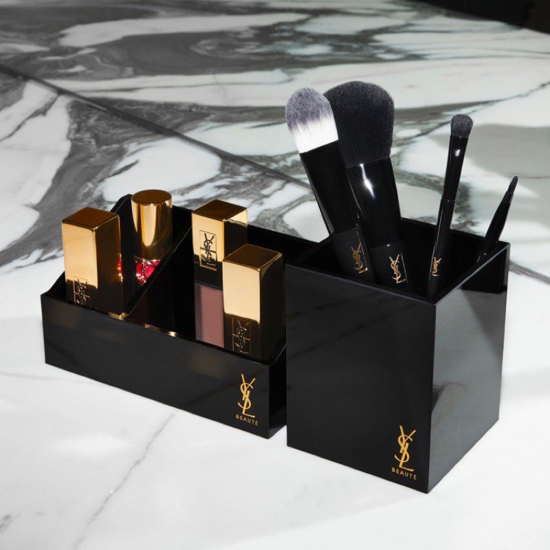 YSL 黑色時尚收納盒 唇膏架 刷具架 全新禮盒包裝